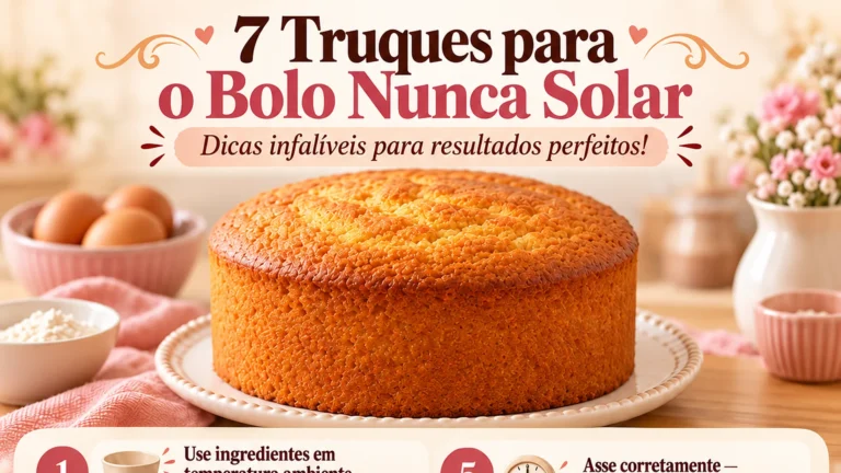 Bolo alto e fofinho em prato branco, ilustrando os 7 truques para evitar bolo solado
